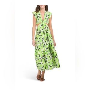 Steve Madden Amanda Cutout Midi Dress - lemon dress.